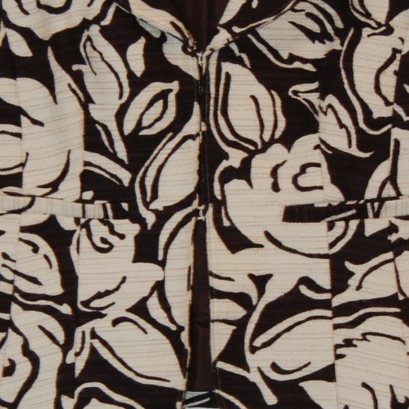 TALBOTS Brown and White Women's Patterned Jacket Size 4 - Picture 3 of 8